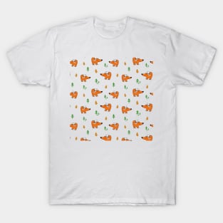 Foxes in the forest between trees T-Shirt